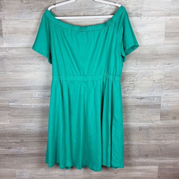 ASOS Green Off-Shoulder Midi Athleisure Dress sz 16 - Picture 3 of 5